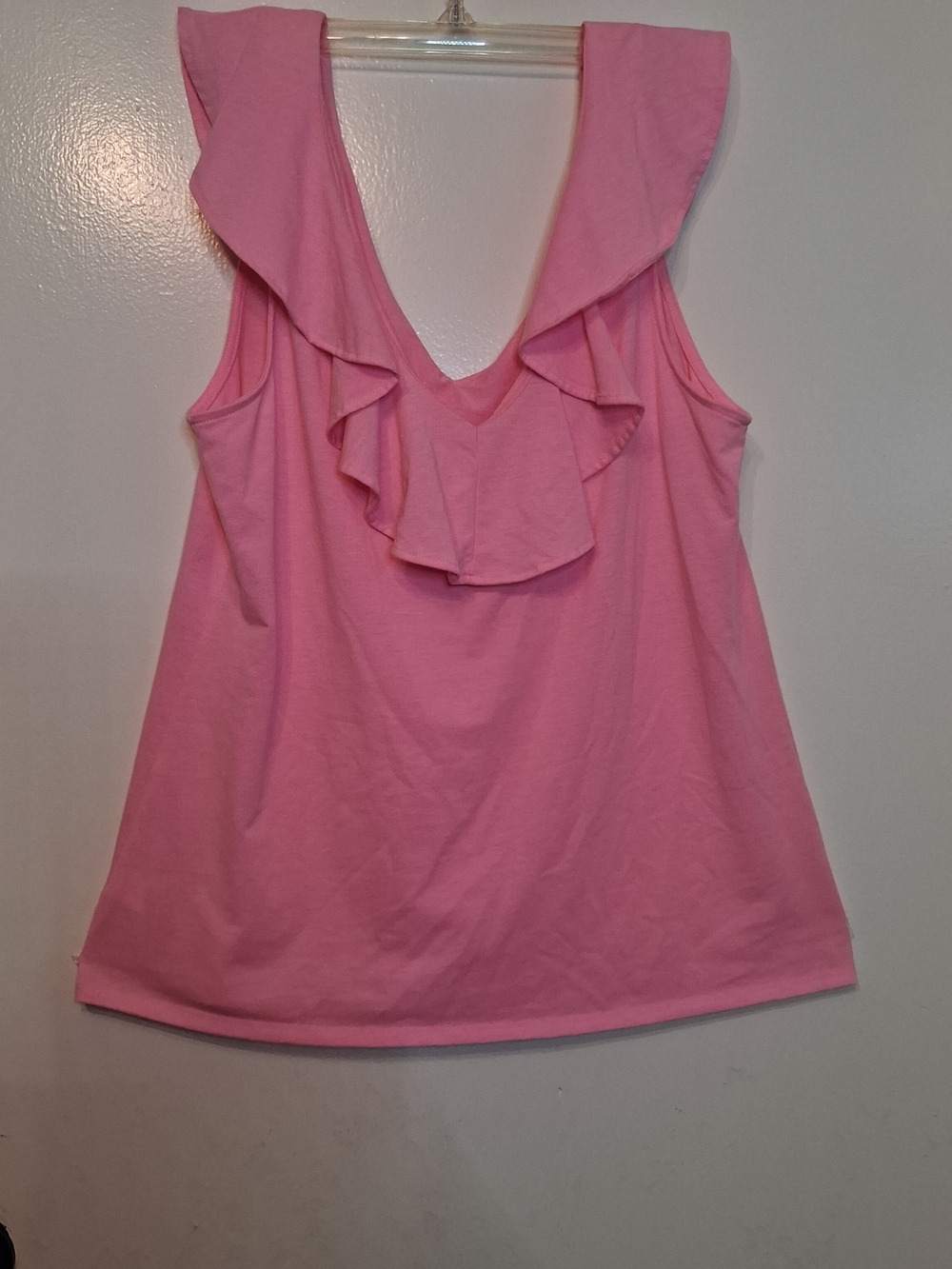 Lilly Pulitzer Pink Ruffle V-Neck Shell - Picture 8 of 11